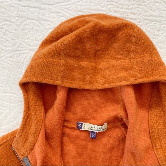 Ibex Made in USA Women's Merino Wool Zip-Up Hoodie, Orange - Picture 4 of 4
